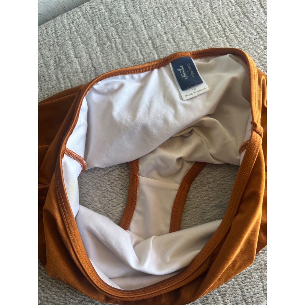 GabiFresh x Swimsuits For All Bikini Set Cream Rust Orange 16D/DD Top 18 Bottom - Picture 5 of 6